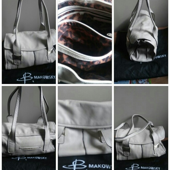 B. Makowsky Leather Handbag - Picture 1 of 5